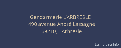 Gendarmerie L'ARBRESLE