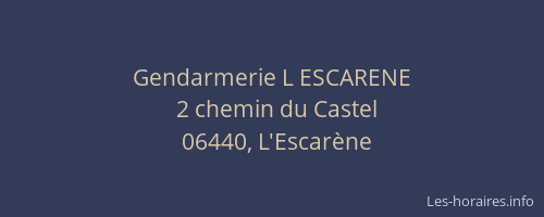 Gendarmerie L ESCARENE
