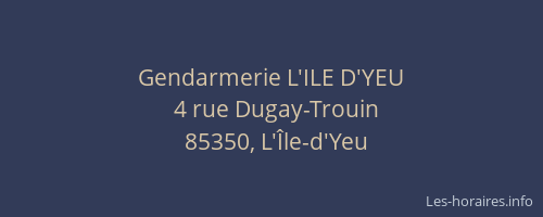 Gendarmerie L'ILE D'YEU
