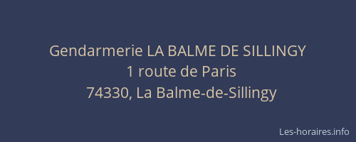 Gendarmerie LA BALME DE SILLINGY