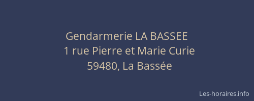 Gendarmerie LA BASSEE