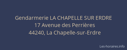 Gendarmerie LA CHAPELLE SUR ERDRE