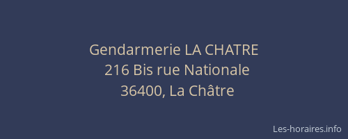 Gendarmerie LA CHATRE