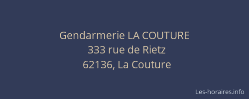 Gendarmerie LA COUTURE