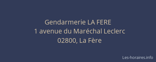 Gendarmerie LA FERE