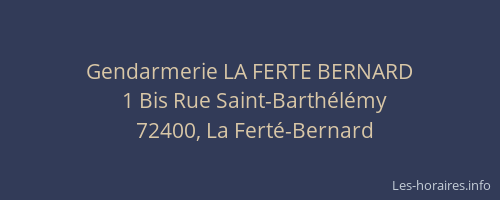 Gendarmerie LA FERTE BERNARD