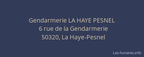 Gendarmerie LA HAYE PESNEL