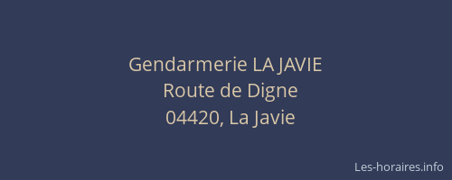 Gendarmerie LA JAVIE