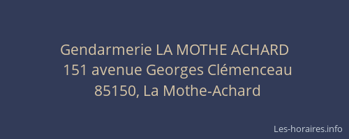 Gendarmerie LA MOTHE ACHARD