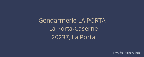 Gendarmerie LA PORTA
