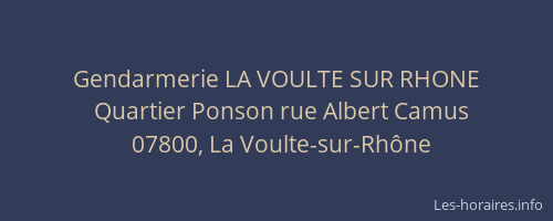 Gendarmerie LA VOULTE SUR RHONE