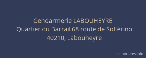 Gendarmerie LABOUHEYRE