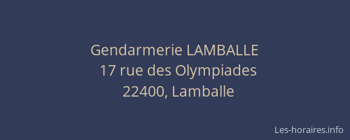 Gendarmerie LAMBALLE