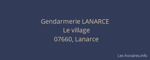 Gendarmerie LANARCE