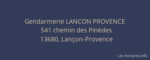 Gendarmerie LANCON PROVENCE