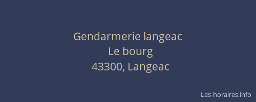 Gendarmerie langeac
