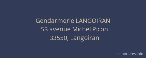Gendarmerie LANGOIRAN