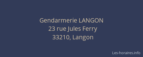 Gendarmerie LANGON