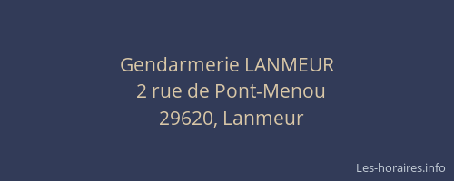 Gendarmerie LANMEUR