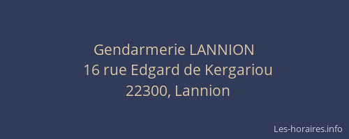 Gendarmerie LANNION