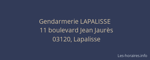 Gendarmerie LAPALISSE