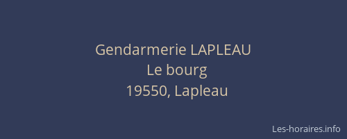 Gendarmerie LAPLEAU