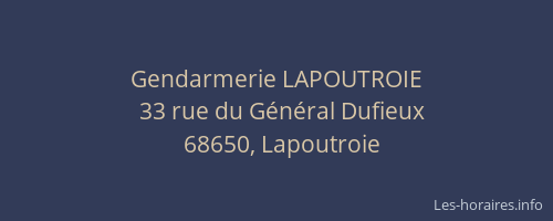 Gendarmerie LAPOUTROIE