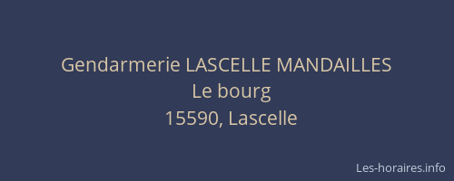 Gendarmerie LASCELLE MANDAILLES