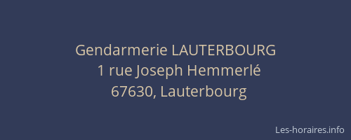 Gendarmerie LAUTERBOURG