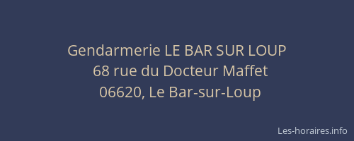 Gendarmerie LE BAR SUR LOUP