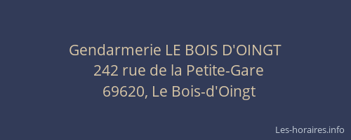 Gendarmerie LE BOIS D'OINGT