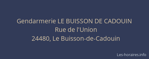 Gendarmerie LE BUISSON DE CADOUIN