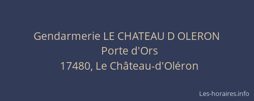 Gendarmerie LE CHATEAU D OLERON