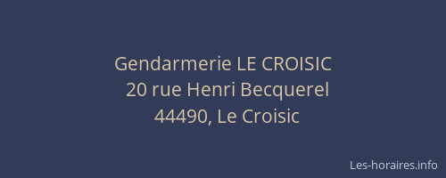 Gendarmerie LE CROISIC