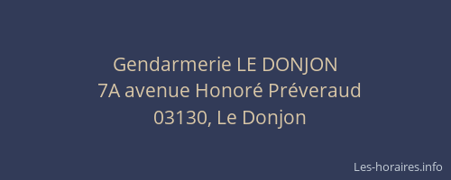 Gendarmerie LE DONJON