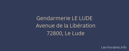 Gendarmerie LE LUDE