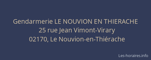 Gendarmerie LE NOUVION EN THIERACHE