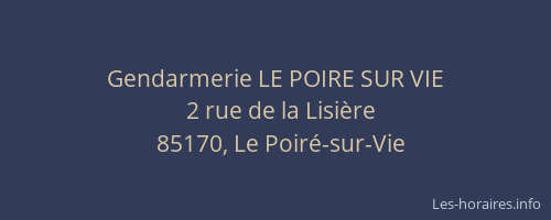 Gendarmerie LE POIRE SUR VIE