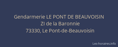 Gendarmerie LE PONT DE BEAUVOISIN