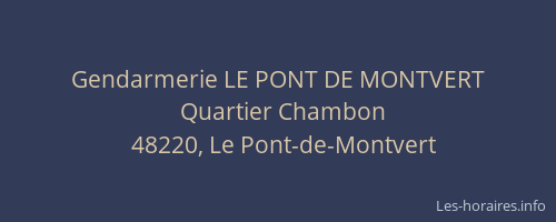 Gendarmerie LE PONT DE MONTVERT