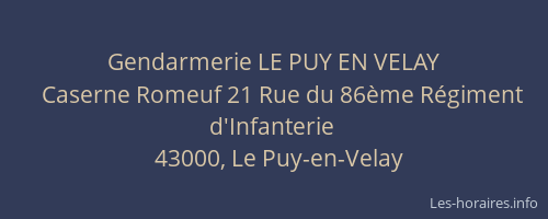 Gendarmerie LE PUY EN VELAY
