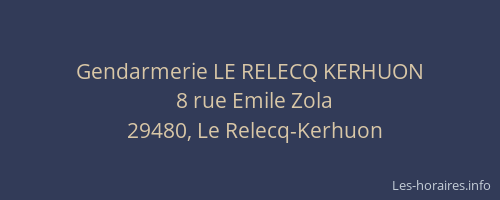 Gendarmerie LE RELECQ KERHUON