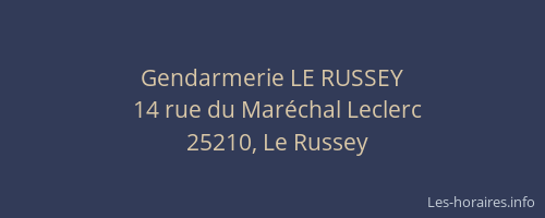 Gendarmerie LE RUSSEY