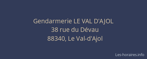 Gendarmerie LE VAL D'AJOL