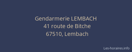 Gendarmerie LEMBACH