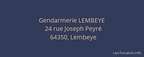 Gendarmerie LEMBEYE