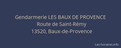 Gendarmerie LES BAUX DE PROVENCE