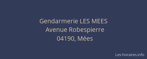 Gendarmerie LES MEES