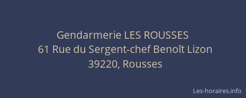 Gendarmerie LES ROUSSES