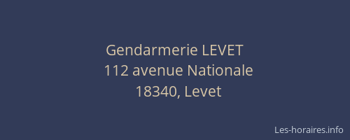 Gendarmerie LEVET